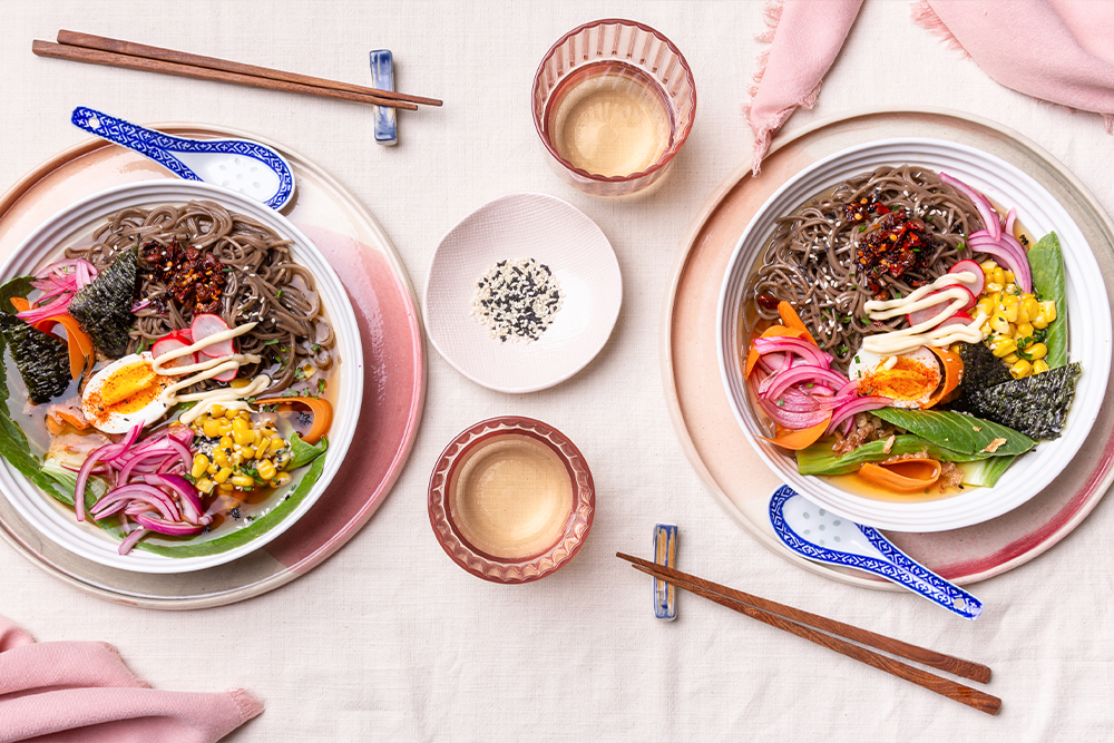 Plated ramen