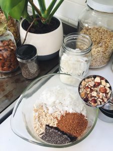 Chocolate granola ingredients