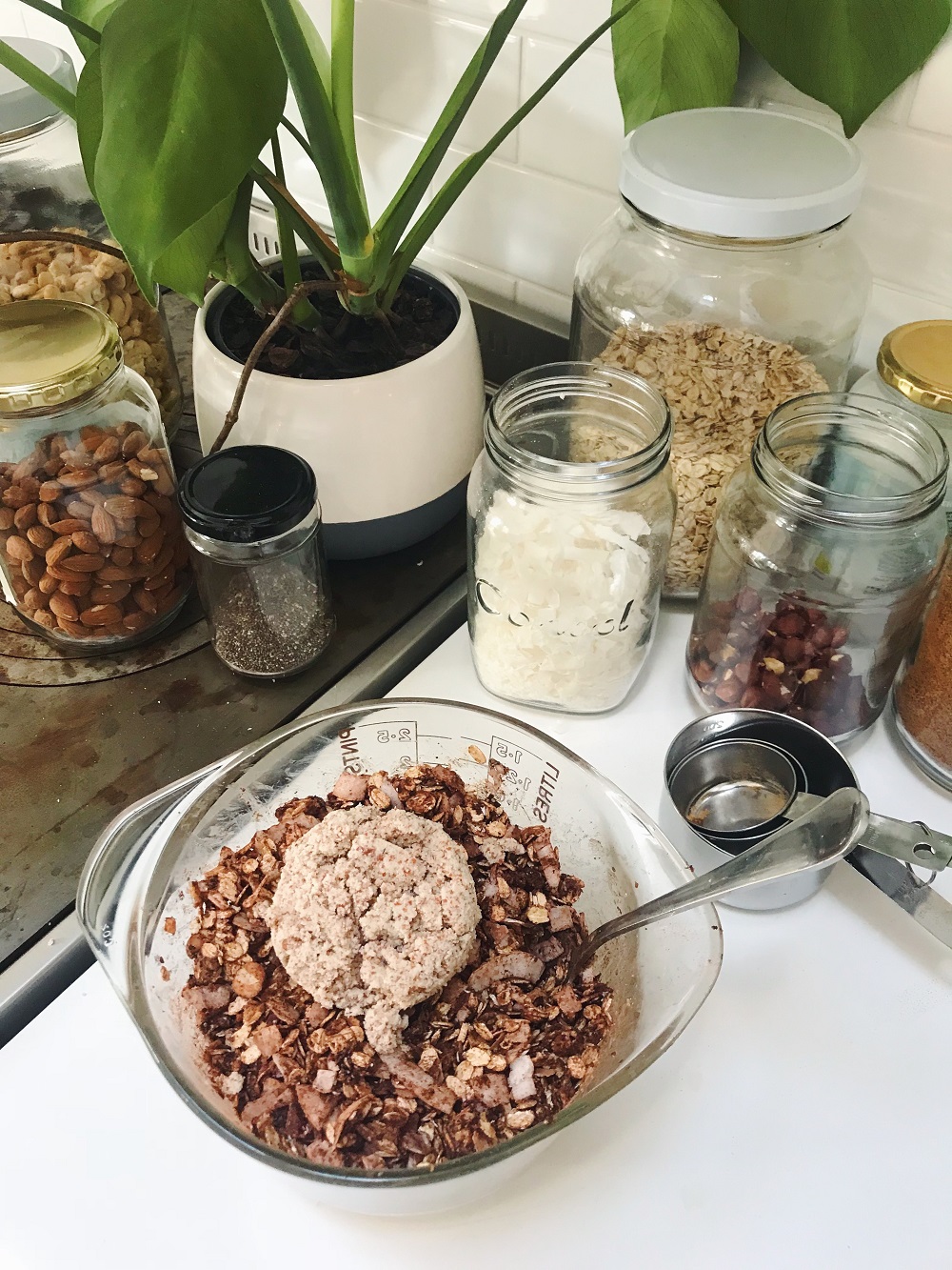 Choc granola ingredients, including the Chufamix pulp