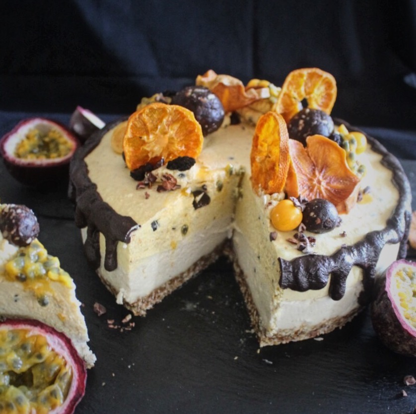 Passion Fruit and Goose Berry Cashew 'Cheese' Cake2 _wev