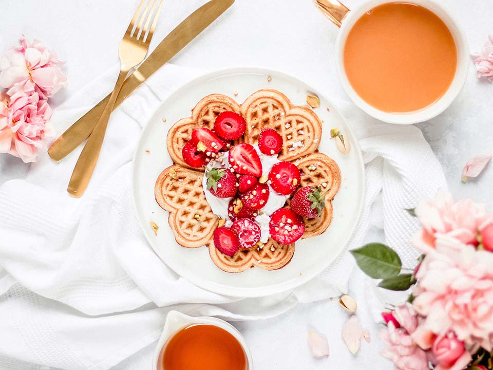 Rose Cardamom Crispy Waffles