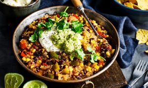 Spicy bean chilli w guacamole