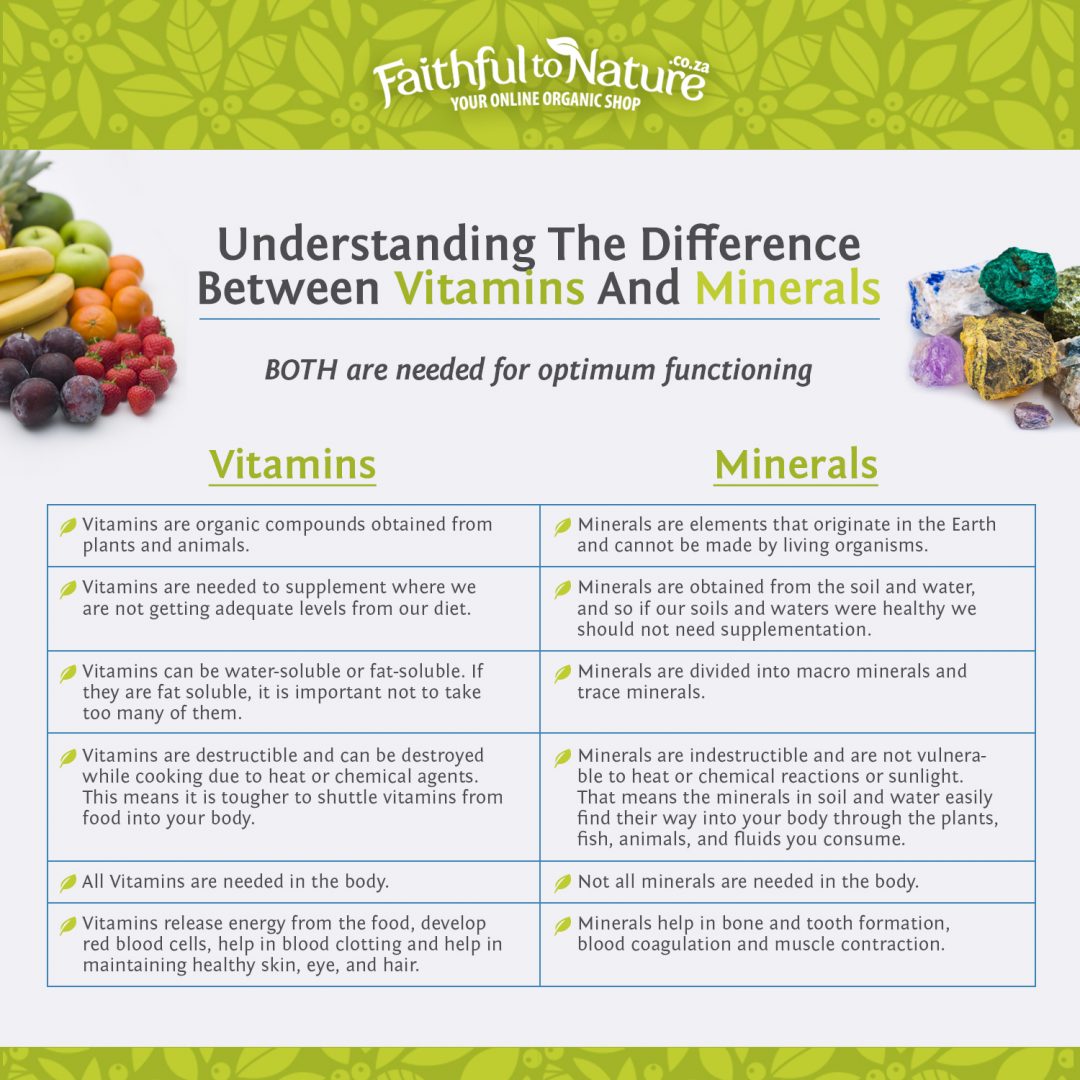 The Difference between Vitamins and Minerals Faithful To Nature