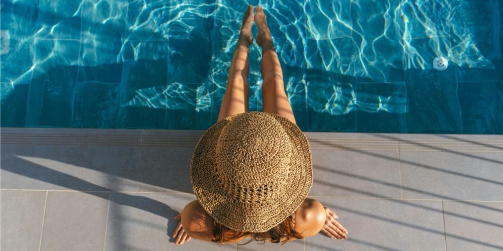 Women at the pool during summer
