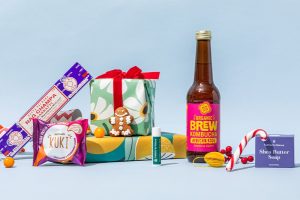 Sustainable stocking fillers under R200 with kombucha, shea butter soap, incense and wrapped gift