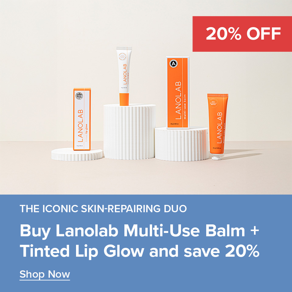 Buy Lanolab multi-use balm + naturally tinted lip glow & save 20%