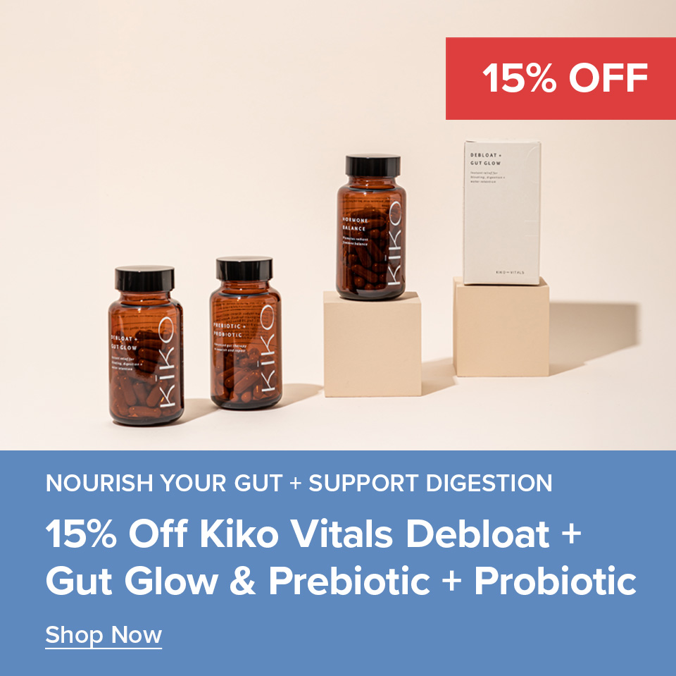 15% Off Kiko Vitals Debloat + Gut Glow & Prebiotic + Probiotic
