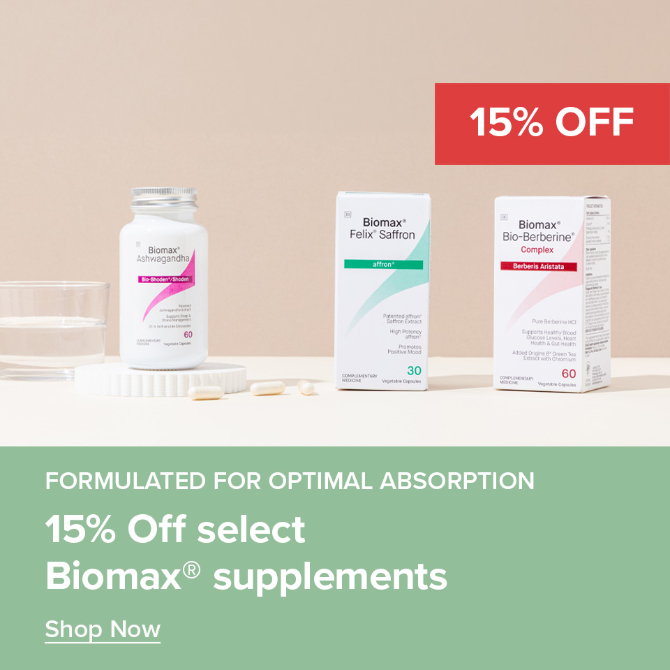 15% Off Select Biomax Supplements