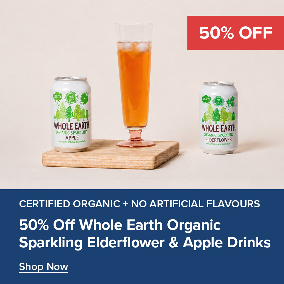 50% Off Whole Earth Organic Sparkling Elderflower Exp Oct 2026 
