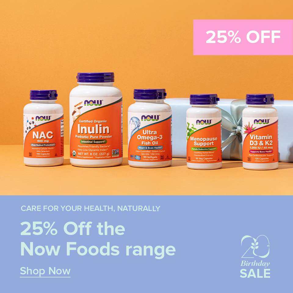 25% Off Now Foods Range