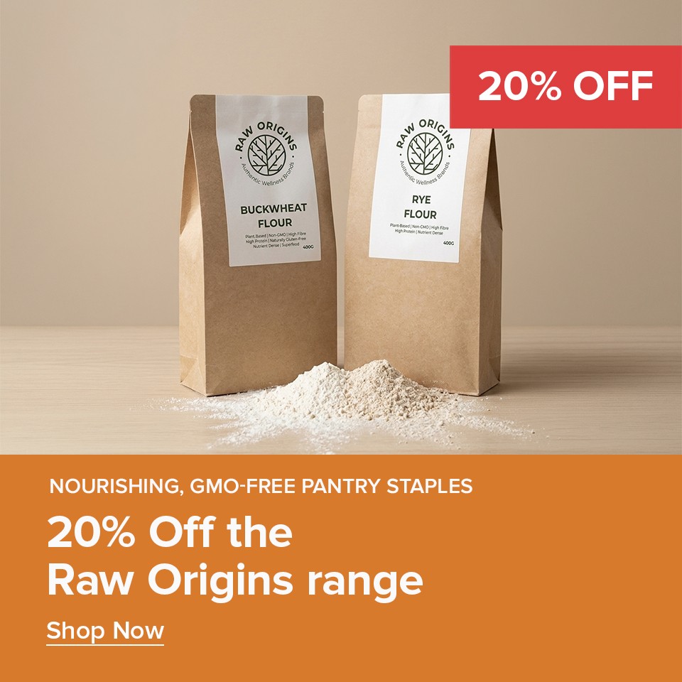 20% off Raw Origins Range 