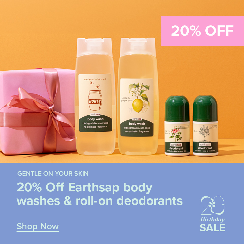 20% Off Earthsap body washes & roll-on deodorants