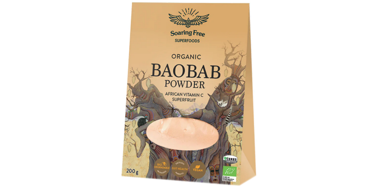 Organic Baobab Powder By TheHealthyTree Copany For Vegan Soothies And