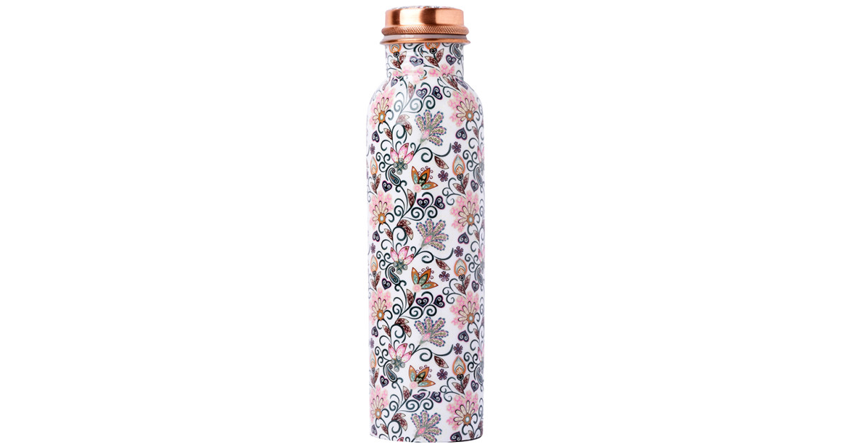 Buy Just Copper Floral Printed Copper Bottle Online | Faithful to