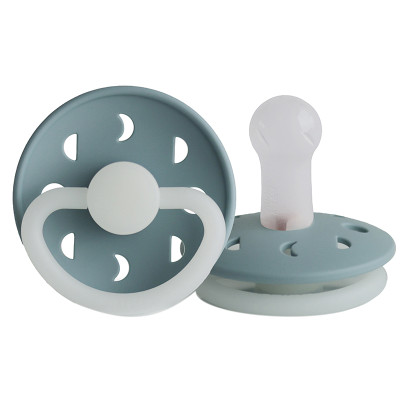 FRIGG Silicone Glow in the Dark Moon Pacifier Size 2 - Stone Blue
