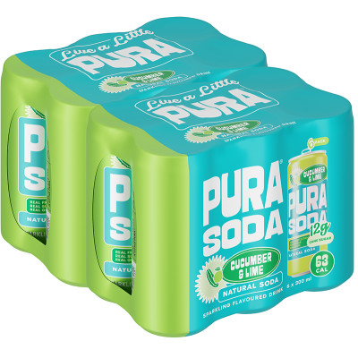 Pura Sparkling Soda - Cucumber & Lime x 12
