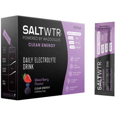 SaltWTR Mixed Berry - Sugar-free Electrolytes, Clean Energy Hydration - 40 Pack