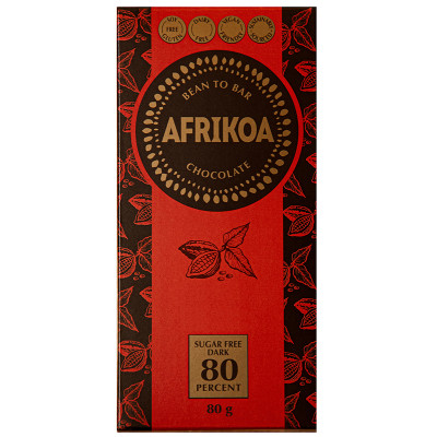Afrikoa Sugar-Free 80% Dark Chocolate