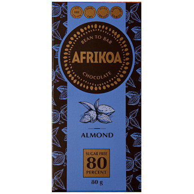 Afrikoa 80% Dark Chocolate with Almonds