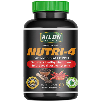 Ailon Naturals Nutri 4 - Cayenne & Black Pepper capsules 