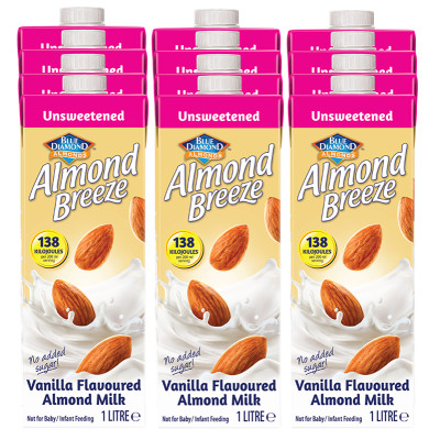 Almond Breeze Unsweetened Vanilla Almond Milk x 12