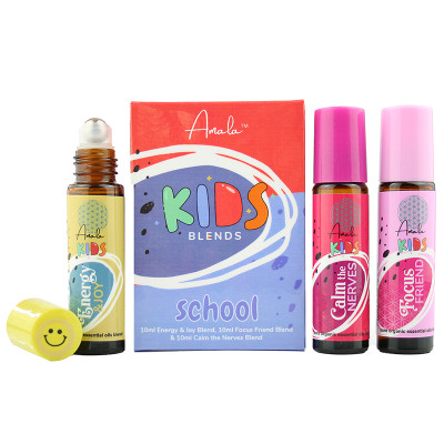 Amala Kids Essential Oil Rollers School Box - Energy, Focus & Situational Anxiety