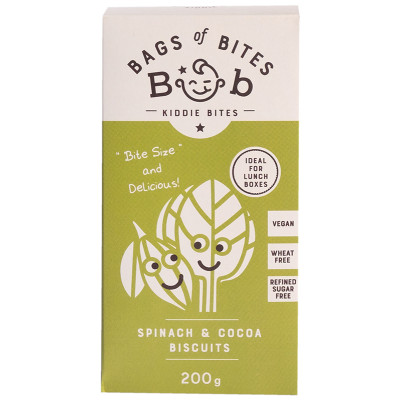 Bags Of Bites Kiddies Spinach & Cocoa Biscuits