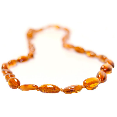 Baltic Amber Teething Necklace - Cognac Teardrop