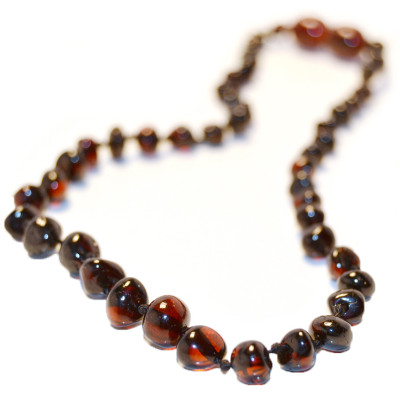 Baltic Amber Teething Necklace - Dark Cherry