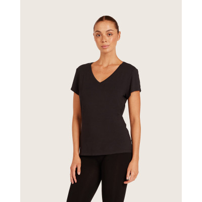 Boody Bamboo Ecowear Women's V-Neck T-Shirt - Black