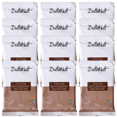 Buttanutt Chocolate Macadamia Spread - Squeeze Pack x 12