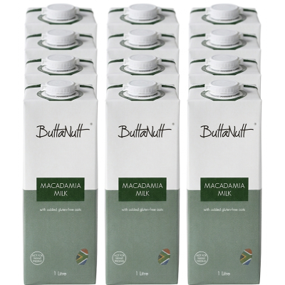 ButtaNutt Macadamia Milk Bottle 1L x 12