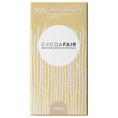CocoaFair 35% White Chocolate with Vanilla, 100g
