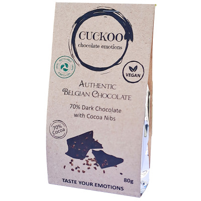 Cuckoo - 70% Dark Chocolate & Cocoa Nibs