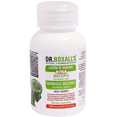 Dr. Boxalls Lions Mane, Bacopa & Ginkgo Biloba 60's