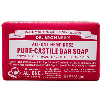 Dr. Bronner's Pure Castile Soap Bar - Rose