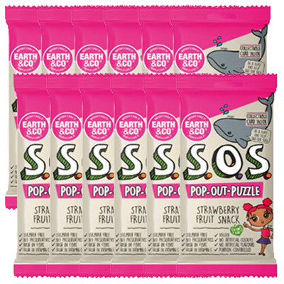 Earth & Co S.O.S. Pop-Out-Puzzle Fruit Snack - Strawberry x 12
