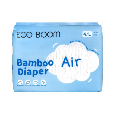 Eco Boom Air Bamboo Baby Nappies - L (9-14kg) 