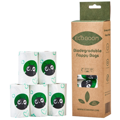 Eco Boom 100 Nappy Bags - Biodegradable