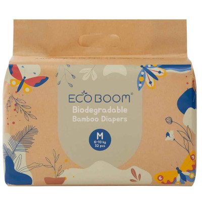 Eco Boom Bamboo Baby Nappies M (6-10Kg)