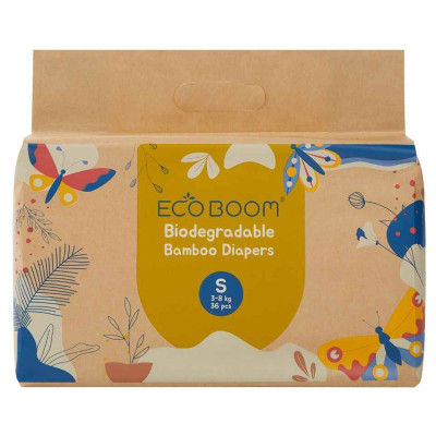 Eco Boom Bamboo Baby Nappies S (3-8Kg)