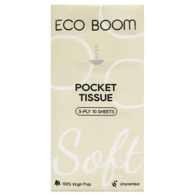 Eco Boom Virgin Pulp Pocket Tissues - Single Pack