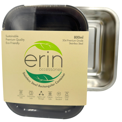 Erin Stainless Steel Food Container - Rectangle