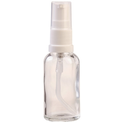 Essentially Natural Clear Glass Aromatherapy Bottle with Serum Pump - White 