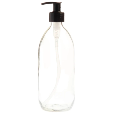 Essentially Natural Clear Glass Bottle with Pump Dispenser