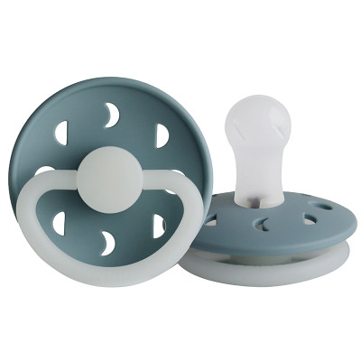 FRIGG Silicone Glow in the Dark Moon Pacifier - Size 1 - Stone Blue
