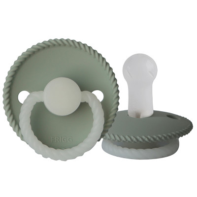FRIGG Silicone Glow In The Dark Rope Pacifier Size 2 - Sage