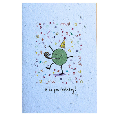 Growing Paper Greeting Card A Hap Pea Birthday