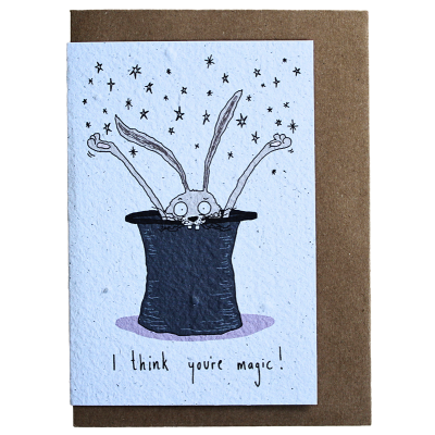 Growing Paper Greeting Card I Think You're Magic