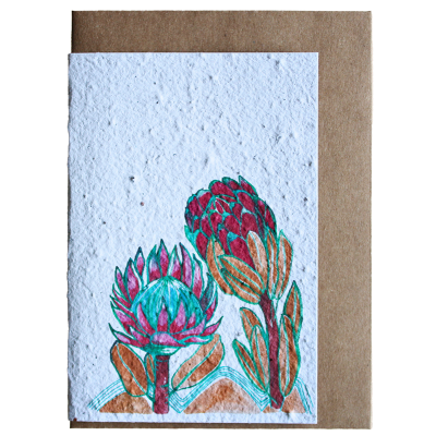 Growing Paper Greeting Card Protea